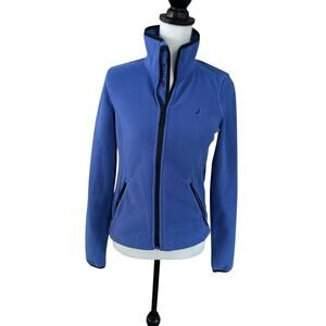 Nautica Women's Zip Up Fleece Jacket Blue XS